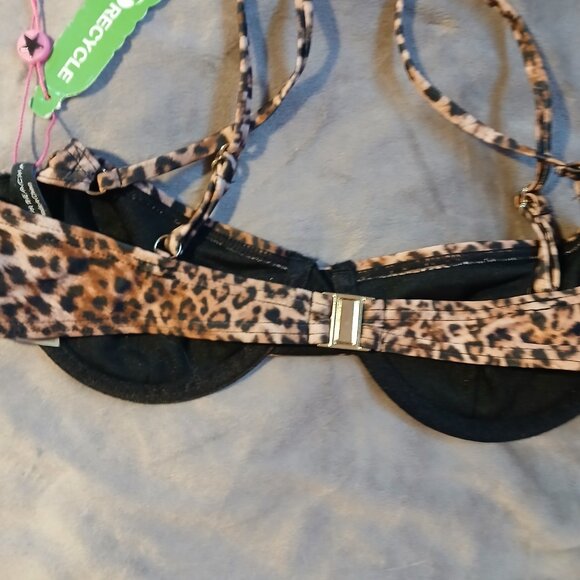 Asos South Beach Women's Underwire Bikini Top Leopard Print NWT SZ US 4 - Picture 5 of 5